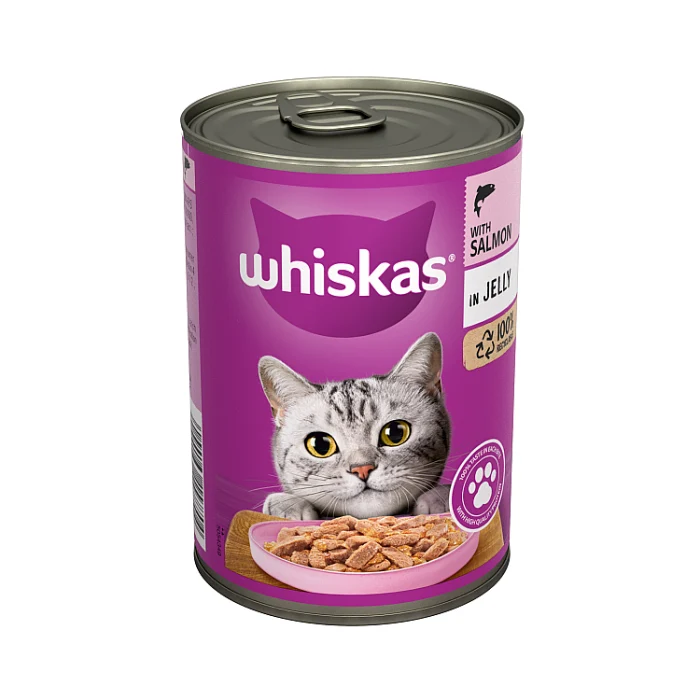 WHISKAS CAT TIN SALMON/JELLY