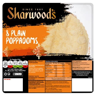 SHARWOOD RTE PLAIN PAPPADUMS