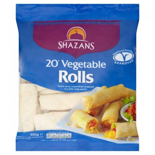 SHAZANS VEGETABLE ROLLS 20S