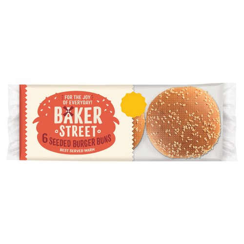 BAKER ST SEEDED BURGER BUNS