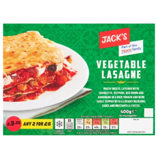 JACKS VEG LASAGNE PM389
