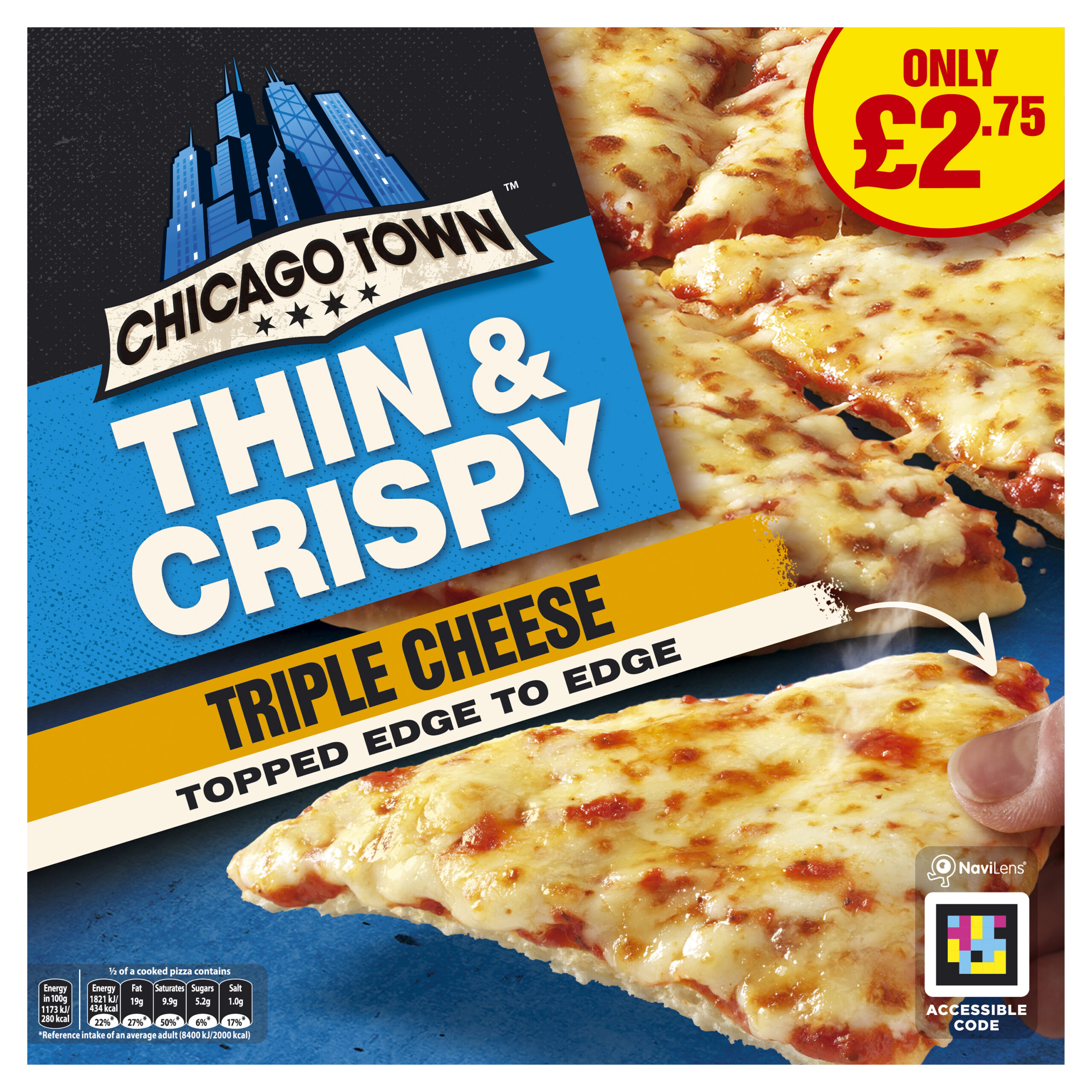 CT THIN TRP CHSE PIZZA PM275